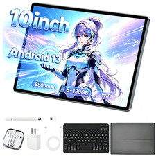 Android 13 10Inch Tablet 10-Core 8GB 128GB 1920x1200 IPS Display for Office Work