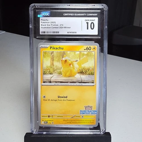 Pikachu Black Star Promo #214 CGC 10 Illustration Contest 2024
