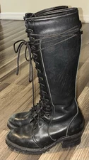 Vintage Womens Sz USA 7.5 Wesco 18” Tall Boots (Highliner Logger?)Goth Rave Punk