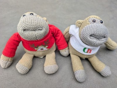 PG Tips Affe Schimpansen x 2 Plüschtier Stofftier Werbeartikel grau Sammlerstück