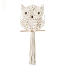 Owl Macrame Wall Hanging-Hand Woven Boho Tapestry-Macrame Wall Decor -Owl Dec...