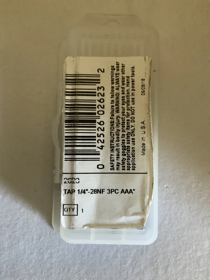 Irwin Hanson 3PC Tap Set, 1/4"-28NF New In Case U.S. Made Carbon Steel - Image 3 of 3