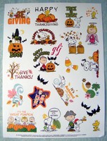 Peanuts Halloween / Thanksgiving - Large Sheet - Scrapbooking Stickers Nwop Peanuts Halloween / Thanksgiving - Large Sheet - Scrapbooking Stickers Nwop