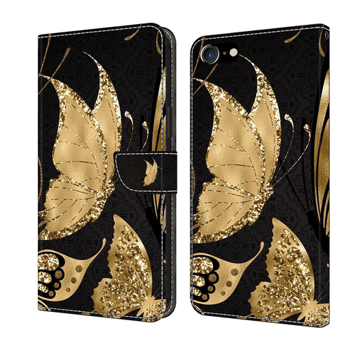 Flip Painted Card Wallet Stand Phone Case For iPhone 11 Pro Max XS XR 6 7 8 SE - Picture 11 of 29