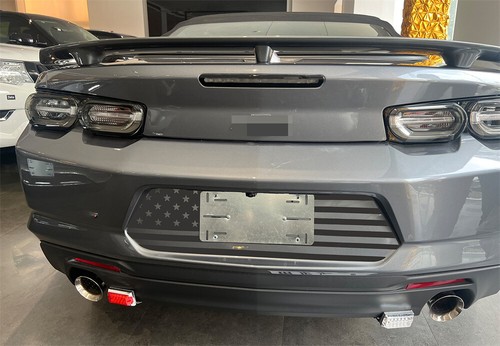 Black PVC Rear License Plate Sticker Decal Cover For Chevrolet Camaro 2017-2023 - Foto 5 di 9