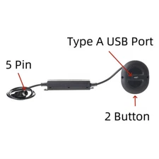 2 Button 5 Pin Hand Control Switch with USB A Port for Power Recliner Lift Chair