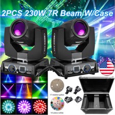 2pcs 7R Sharpy 230W Zoom Moving Head Beam Light 8 Prism DJ Lighting Flight Case