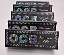5 Packs Authentic OCB Premium Rolling Papers Tips 50 Leaves Per Pack 1 1/4 Size