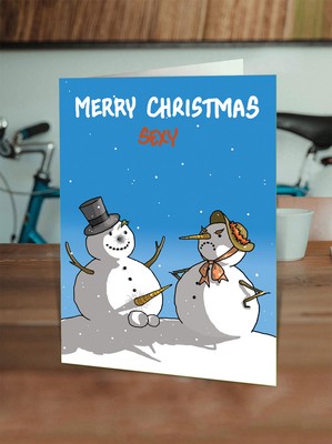 Lustige Weihnachtskarte Mit Eisbär-Party – Humorvolles Design, "Merry Christmas", Made In UK
