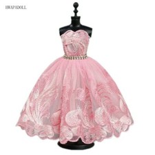 Fashion Doll Clothes For 11.5" Girl Doll Outfits Pink Feather Ballet Dress 1/6