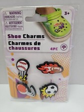 Sports Themed Shoe Charms 4 Pc. Peach Tree NEW - FREE SHIPPING