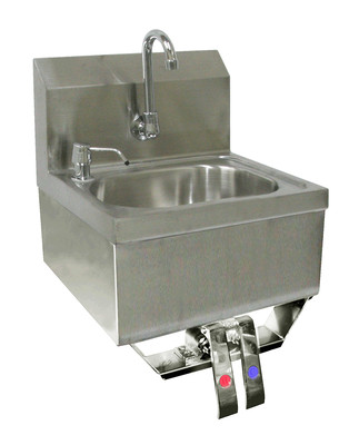ACE S/S Hand Sink 16X15 knee operated Valve No Lead Faucet,Strainer  HS-1615KG