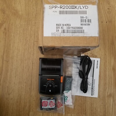 BIXOLON Mobile Thermal Print SPPR200IIIK/ SPP-R200IIIK/Lyd Missing AC Adapter