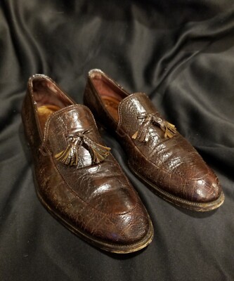 1980s LEE KEE Exotic Mens Shoes 10.5 Split Toe Tassel  display picture 2