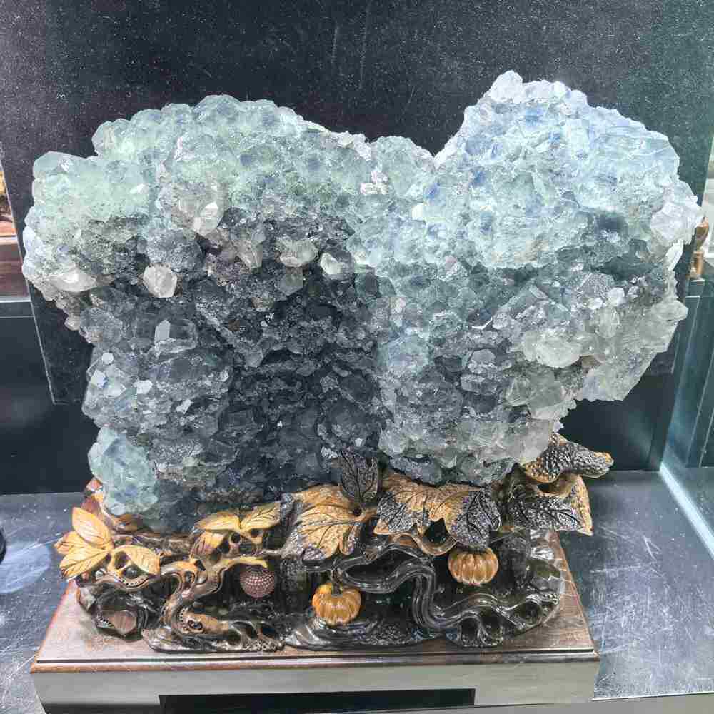 150LB Natural Blue Fluorite Crystal Quartz Healing Mineral Specimen