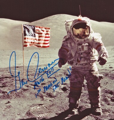 アポロ17号　船長　「ジーン・サーナン（Gene Cernan）サイン宇宙飛行士 GENE CERNAN APOLLO 17 - MOONWALKER - LUNAR EVA - SIGNED - 8x10