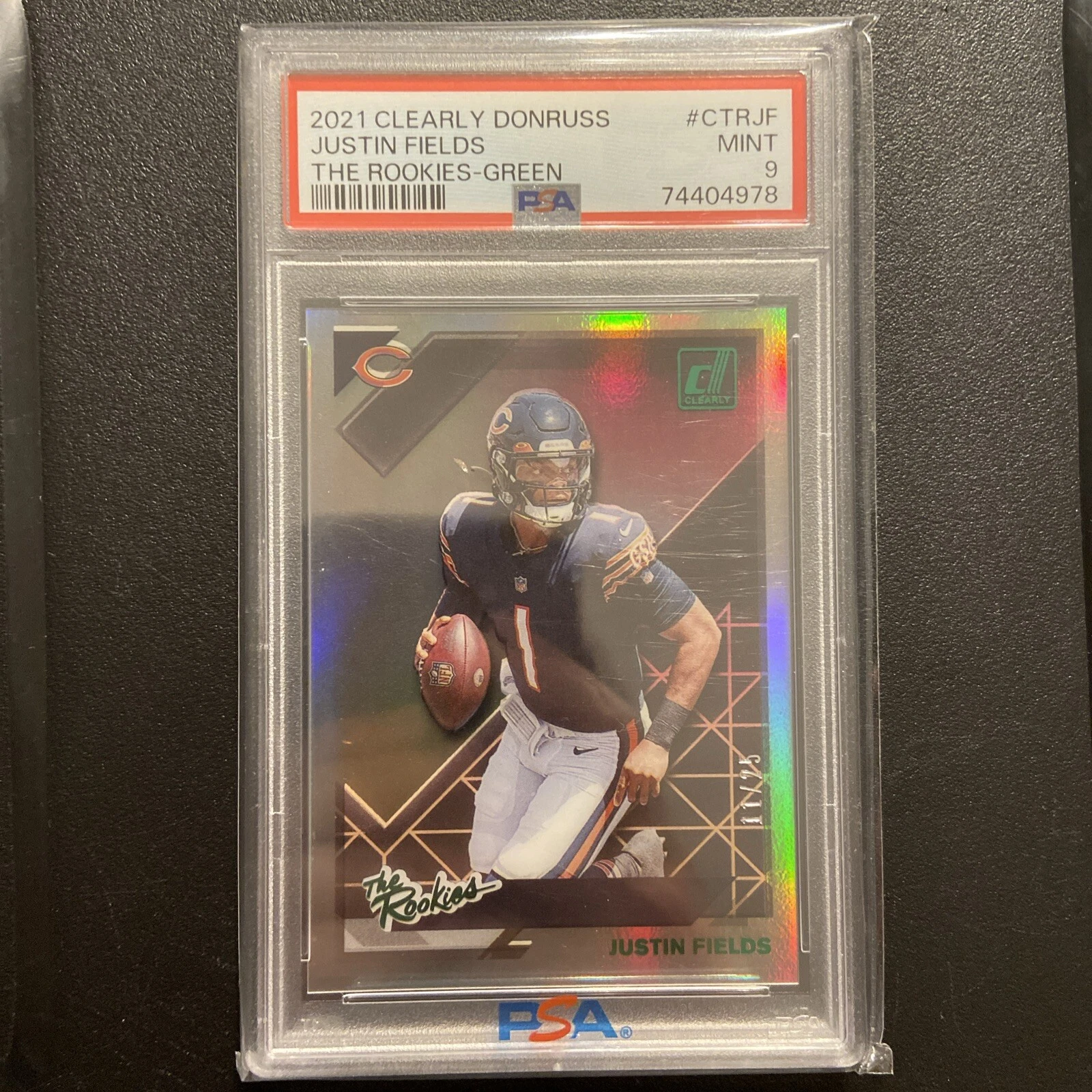 Justin Fields Panini Clearly Donruss the Rookies #CTRJF Green