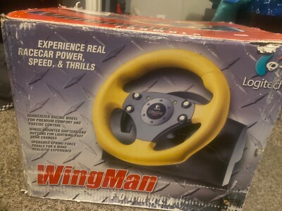 Logitech WingMan Formula Force GP Force Feedback Steering Wheel Pedals Works