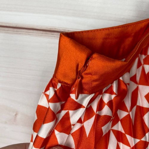 Future Collective Kahlana Barfield Brown Skirt Womens 28W 30W Orange Pleat Midi - Picture 7 of 9