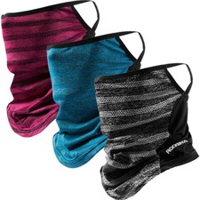 Neck Gaiter with Ear Loops Neck Covers Cooling Bandana for Men Non Slip Headwear