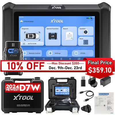 2024 XTOOL D7W Wireless OBD2 Car Full System Diagnostic Scanner Tool E/CU Coding