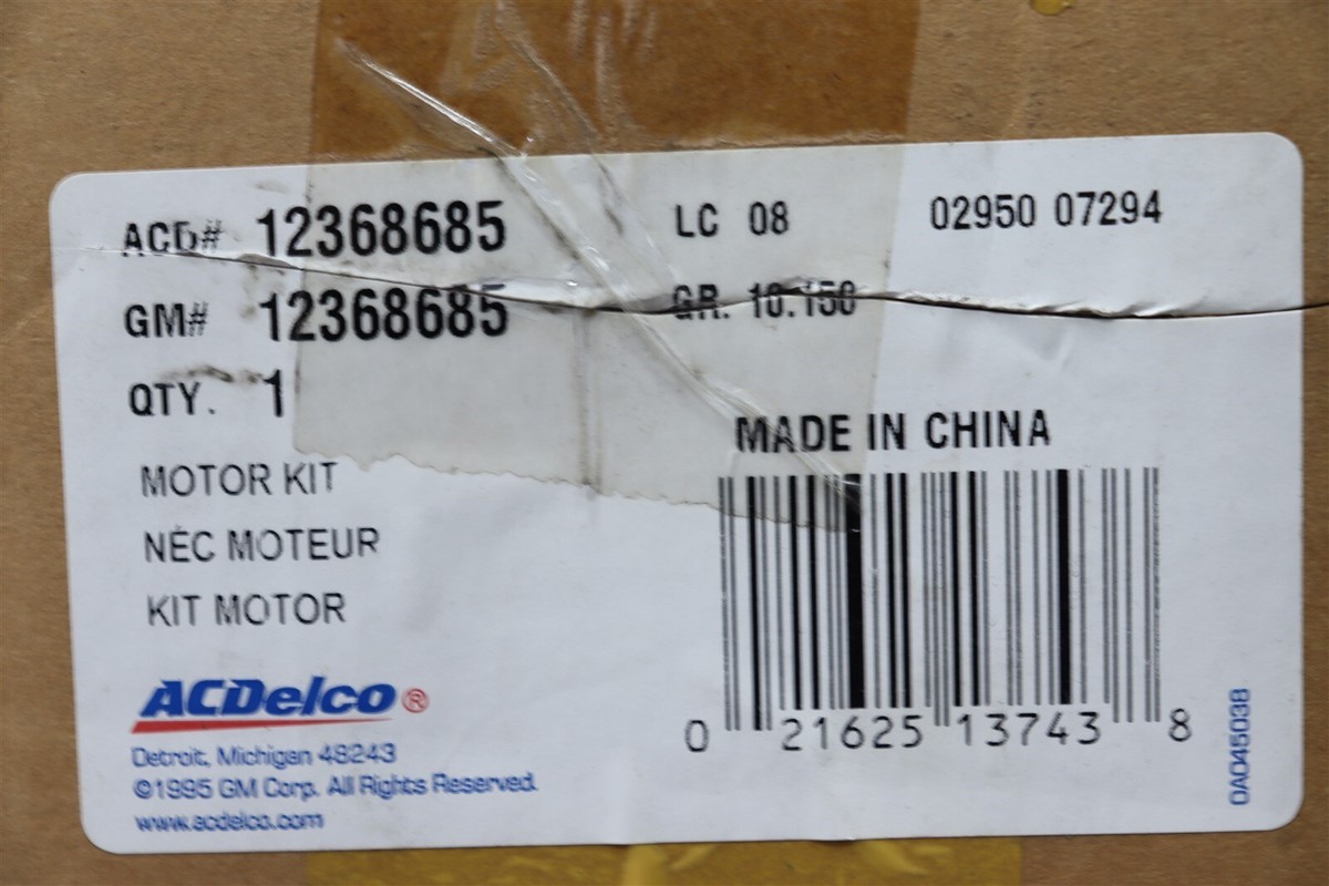 NEW ACDelco Windshield Wiper Motor 12368685 Venture Trans Sport