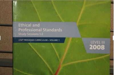 CFA Level 3 Ethical and Professional Standards. Brand new book