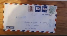 Enveloppe sud-coréenne via air mail années 1960