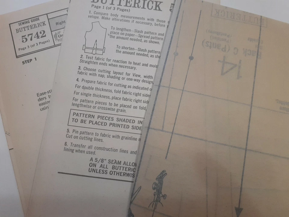 Butterick 5742 Dress Tunic Pants Pantdress Romper Sewing Pattern Girls 4 UC VTG - Image 4 of 4