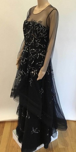NUEVO CON ETIQUETAS VESTIDO SACHIN & BABI AHLUWALIA CASSANDRA LENTEJUELAS TUL TALLA 10 PRECIO DE VENTA SUGERIDO POR EL FABRICANTE: $4195 - Imagen 3 de 10