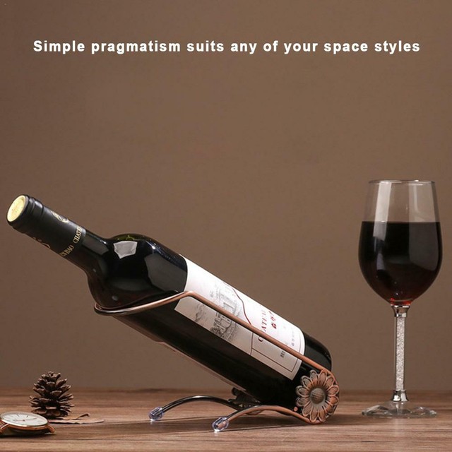 Lattice Design Single Wine Bottle Holder Iron Tabletop Wine Rack