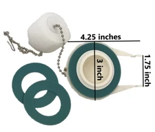 2-inch, One-Piece Toilet Flapper Valve with Buoy and 2 extra seals By NuFlush