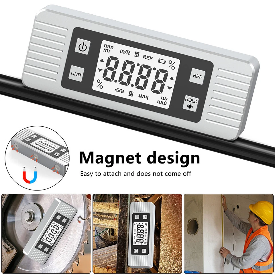 Mini LCD Digital Angle Finder Magnetic Angle Gauge Protractor 4*90° Inclinometer - Image 2 of 4