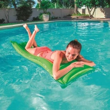 2 Pack Matte Finish Air Mat Inflatable Water Swimming Pool Lounge Green Floats