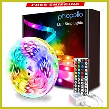 Versatile 16.4ft LED Strip Lights with Adhesive - 20 Colors & Dynamic Modes