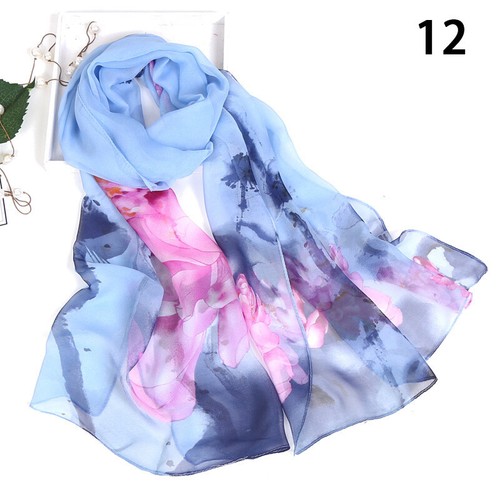 Fashion Women Floral Printed Silk Scarf Shawl Long Wrap Beach Sunscreen Hijab - Bild 24 von 52