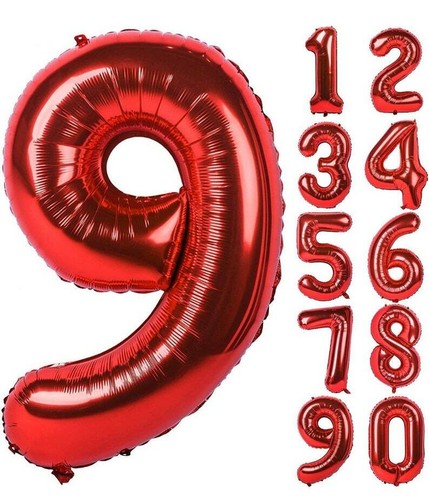 40 Inch RED Number Mylar Foil Balloon for Birthday Anniversary Party Decoration - Picture 11 of 21