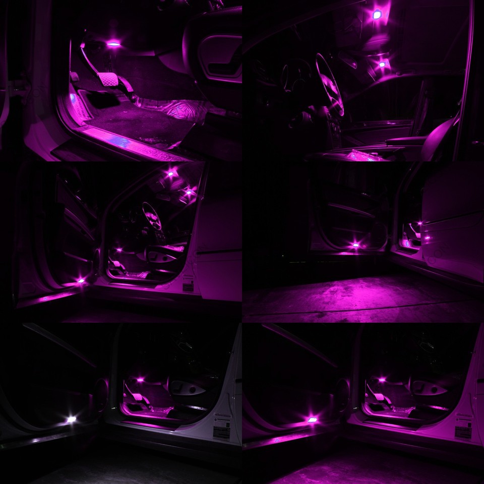 8 x Pink LED Interior Lights Package For 2013 2017 Subaru XV