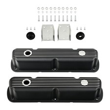 Fit Small Block Mopar Dodge Chrysler 273 318 340 360 Black Aluminum Valve Cover