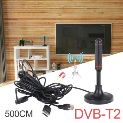 DVB-T2 Antenne FULL HD TV terrestrisch Aktiv DAB Zimmerantenne 30dbi + 5M Kabel