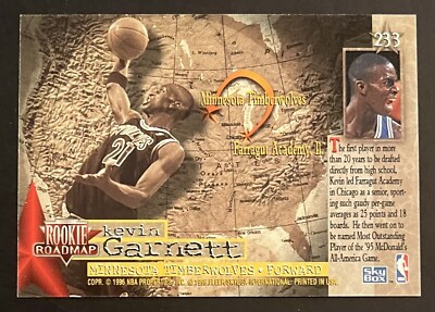 1995-96 SKYBOX KEVIN GARNETT #233 ROOKIE ROADMAP RC