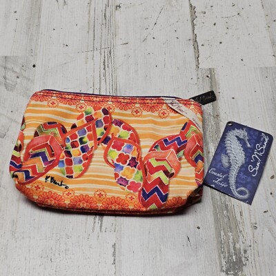Sun 'N' Sand Paul Brent Sea Treasures Cosmetic Bag Coin Purse Zip Top, Flip