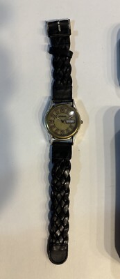 Vintage Fossil Watch BW-6802 Braided Leather Band Stone  display picture 1