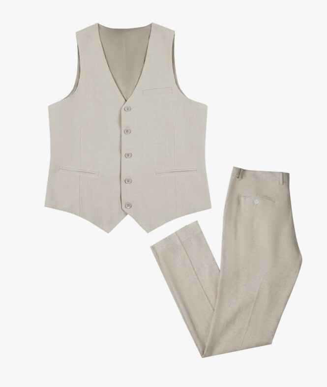 Wehilion Men's Velvet Vest - V-Neck Slim Fit Waistcoat With 4 Buttons For Formal Wear