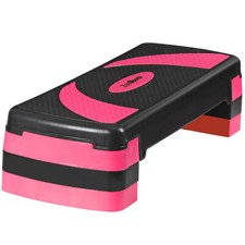 30'' Aerobic Step Fitness Club Cardio Adjust Exercise Stepper with 4 Risers Pink