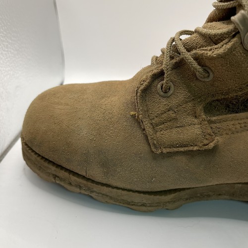 Mens Beige Leather Lace-up Military Boots Sz 8.0 W - Picture 10 of 24