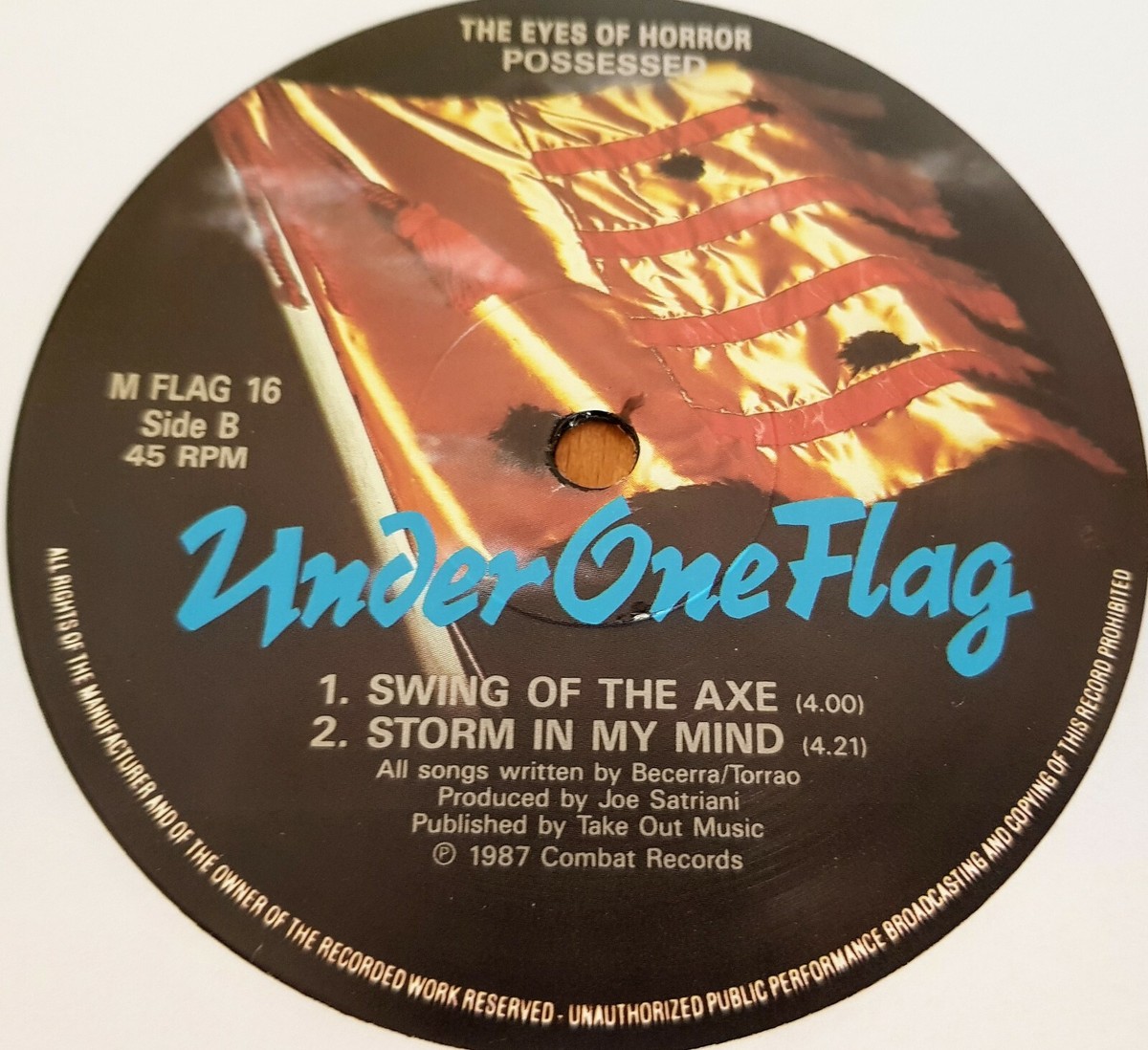 POSSESSED - THE EYES OF HORROR. 1987 VINYL. UNDER ONE FLAG