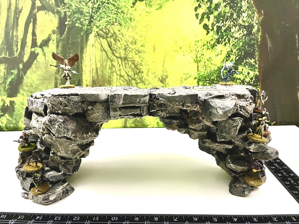 WARGAMING TERRENO PINTADO Doble Puente/Pilas de Roca/Colina Modular Warhammer Warcry Foto 3 de 4
