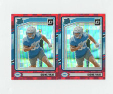 (2) Sione Vaki 2024 DONRUSS RATED ROOKIE RED PANDORA OPTIC RC LOT #332 LIONS🏈🏈