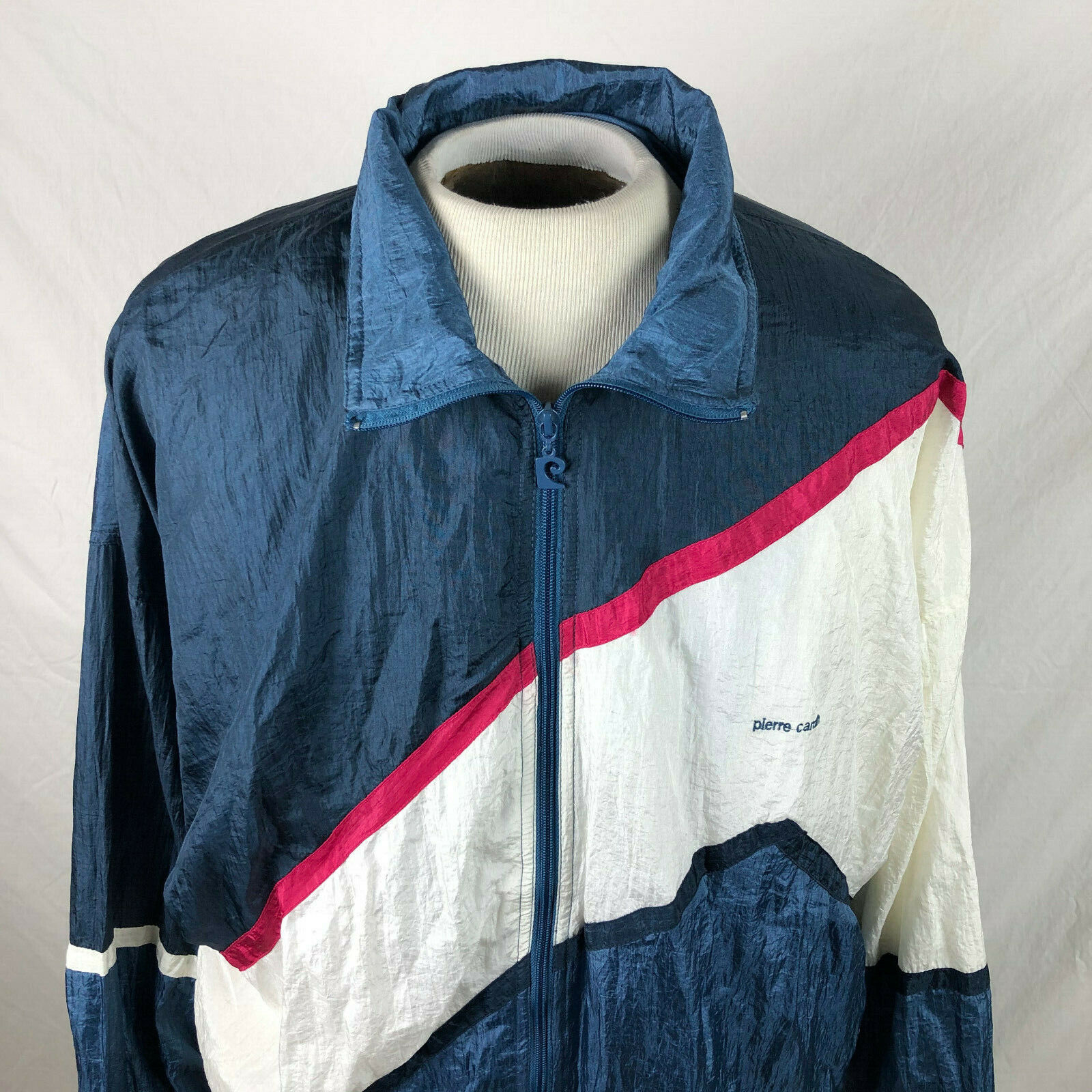 Vintage 80s PIERRE CARDIN Nylon Track Jacket XL M… - image 2